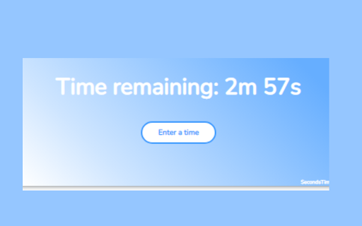 SecondsTimer from Chrome web store to be run with OffiDocs Chromium online SecondsTimer from Chrome web store to be run with OffiDocs Chromium online