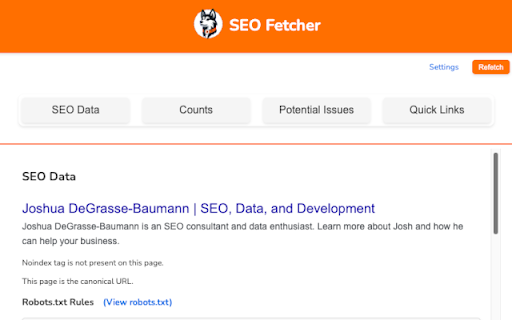 SEO Fetcher from Chrome web store to be run with OffiDocs Chromium online SEO Fetcher from Chrome web store to be run with OffiDocs Chromium online