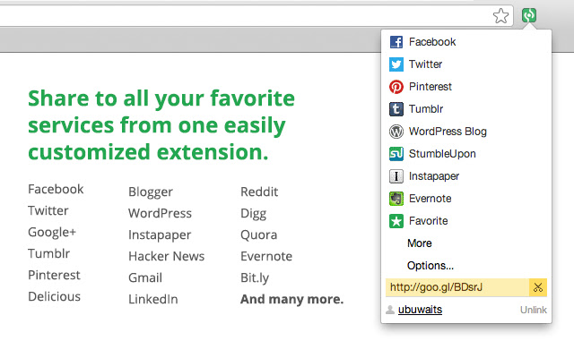 Shareaholic for Google Chrome™ from Chrome web store to be run with OffiDocs Chromium online Shareaholic for Google Chrome™ from Chrome web store to be run with OffiDocs Chromium online