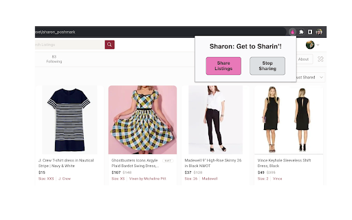 Sharon Poshmark from Chrome web store to be run with OffiDocs Chromium online Sharon Poshmark from Chrome web store to be run with OffiDocs Chromium online