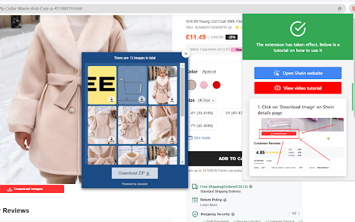 Shein Image Scraper Batch Download from Chrome web store to be run with OffiDocs Chromium online Shein Image Scraper Batch Download from Chrome web store to be run with OffiDocs Chromium online