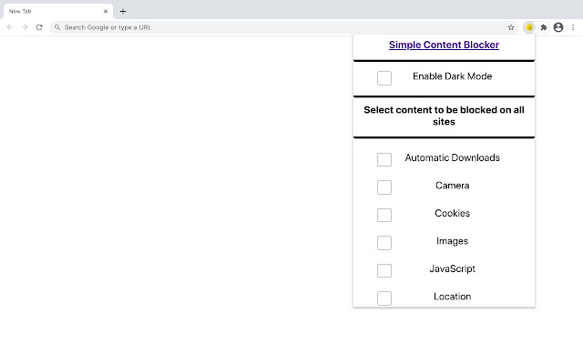 Simple Content Blocker from Chrome web store to be run with OffiDocs Chromium online Simple Content Blocker from Chrome web store to be run with OffiDocs Chromium online