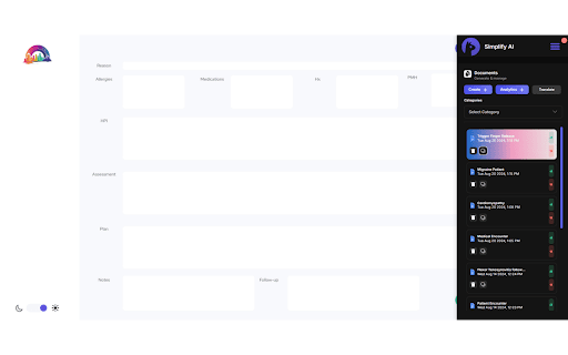 Simplify AI Medical Scribe from Chrome web store to be run with OffiDocs Chromium online Simplify AI Medical Scribe from Chrome web store to be run with OffiDocs Chromium online