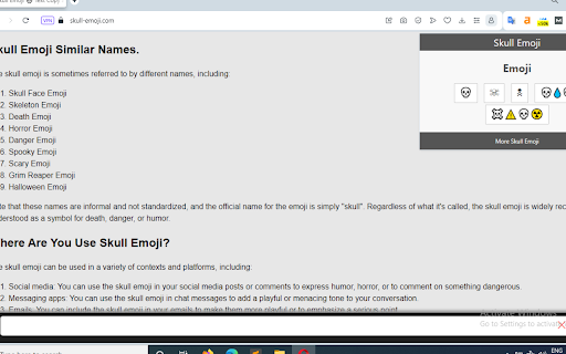 Skull Emoji from Chrome web store to be run with OffiDocs Chromium online Skull Emoji from Chrome web store to be run with OffiDocs Chromium online