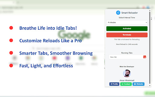 Smart Reloader from Chrome web store to be run with OffiDocs Chromium online Smart Reloader from Chrome web store to be run with OffiDocs Chromium online