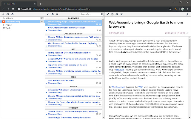 Smart RSS from Chrome web store to be run with OffiDocs Chromium online Smart RSS from Chrome web store to be run with OffiDocs Chromium online