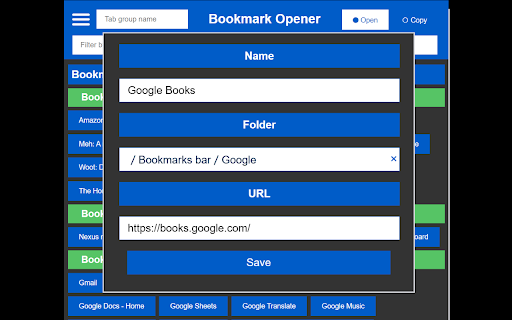 SMP Bookmark Opener from Chrome web store to be run with OffiDocs Chromium online SMP Bookmark Opener from Chrome web store to be run with OffiDocs Chromium online