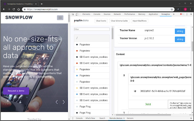 Snowplow Inspector from Chrome web store to be run with OffiDocs Chromium online Snowplow Inspector from Chrome web store to be run with OffiDocs Chromium online