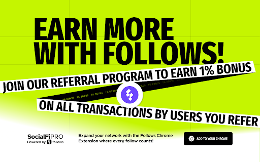 SocialFi Pro (by follows.app) from Chrome web store to be run with OffiDocs Chromium online SocialFi Pro (by follows.app) from Chrome web store to be run with OffiDocs Chromium online
