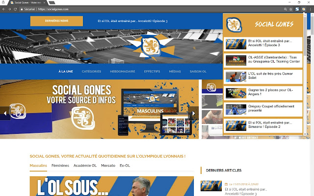 Social Gones Actualités Olympique Lyonnais from Chrome web store to be run with OffiDocs Chromium online Social Gones Actualités Olympique Lyonnais from Chrome web store to be run with OffiDocs Chromium online