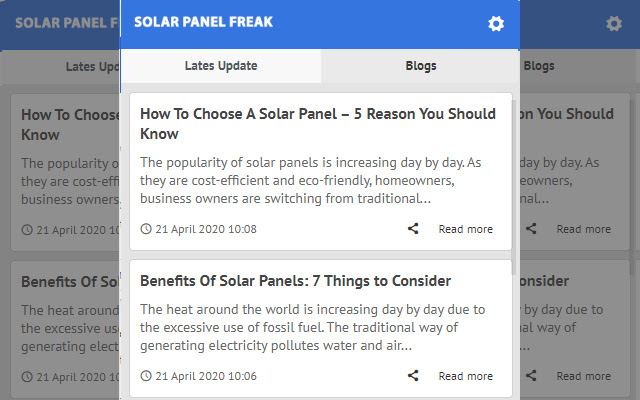 Solar Panel Freak Latest News Update from Chrome web store to be run with OffiDocs Chromium online Solar Panel Freak Latest News Update from Chrome web store to be run with OffiDocs Chromium online