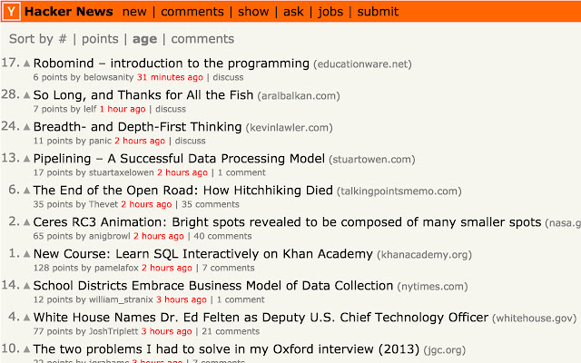Sort Hacker News from Chrome web store to be run with OffiDocs Chromium online Sort Hacker News from Chrome web store to be run with OffiDocs Chromium online