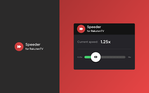 Speeder for Rakuten TV: adjust playback speed from Chrome web store to be run with OffiDocs Chromium online Speeder for Rakuten TV: adjust playback speed from Chrome web store to be run with OffiDocs Chromium online
