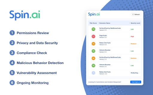 SpinMonitor – Free Extension Security Checker from Chrome web store to be run with OffiDocs Chromium online SpinMonitor – Free Extension Security Checker from Chrome web store to be run with OffiDocs Chromium online