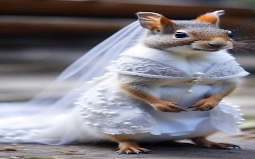Squirrel wearing wedding dress wallpaper from Chrome web store to be run with OffiDocs Chromium online Squirrel wearing wedding dress wallpaper from Chrome web store to be run with OffiDocs Chromium online