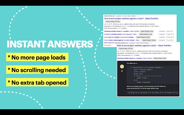 Stackoverflow Instant Answers from Chrome web store to be run with OffiDocs Chromium online Stackoverflow Instant Answers from Chrome web store to be run with OffiDocs Chromium online