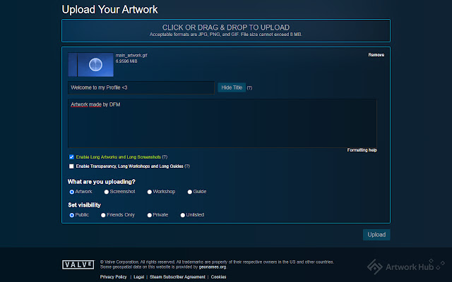 Steam Artwork Hub Essentials from Chrome web store to be run with OffiDocs Chromium online Steam Artwork Hub Essentials from Chrome web store to be run with OffiDocs Chromium online