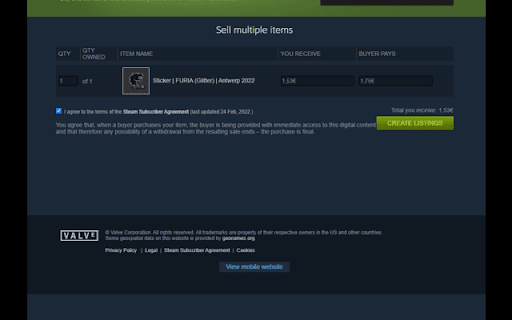 SteamBulkSellExtension from Chrome web store to be run with OffiDocs Chromium online SteamBulkSellExtension from Chrome web store to be run with OffiDocs Chromium online
