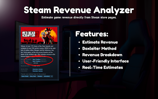 Steam Revenue Analyzer from Chrome web store to be run with OffiDocs Chromium online Steam Revenue Analyzer from Chrome web store to be run with OffiDocs Chromium online