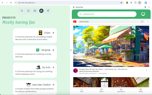 StickyTab from Chrome web store to be run with OffiDocs Chromium online StickyTab from Chrome web store to be run with OffiDocs Chromium online