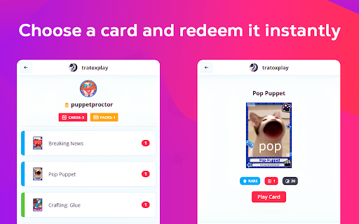Streamloots: Play Cards From Your Browser from Chrome web store to be run with OffiDocs Chromium online Streamloots: Play Cards From Your Browser from Chrome web store to be run with OffiDocs Chromium online