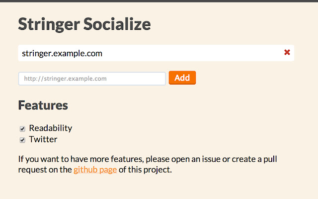 Stringer Socialize from Chrome web store to be run with OffiDocs Chromium online Stringer Socialize from Chrome web store to be run with OffiDocs Chromium online