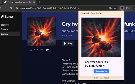 SunoMP3 Downloader from Chrome web store to be run with OffiDocs Chromium online SunoMP3 Downloader from Chrome web store to be run with OffiDocs Chromium online