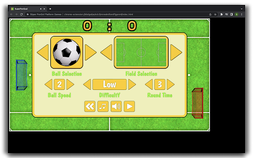Super PonGoal Soccer Game from Chrome web store to be run with OffiDocs Chromium online Super PonGoal Soccer Game from Chrome web store to be run with OffiDocs Chromium online