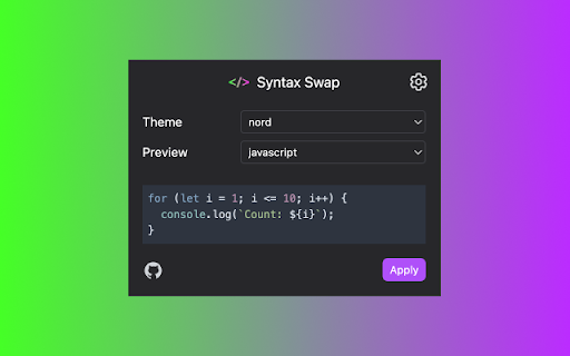 Syntax Swap from Chrome web store to be run with OffiDocs Chromium online Syntax Swap from Chrome web store to be run with OffiDocs Chromium online