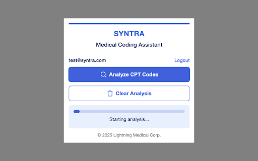 Syntra Medical Coding Assistant from Chrome web store to be run with OffiDocs Chromium online Syntra Medical Coding Assistant from Chrome web store to be run with OffiDocs Chromium online