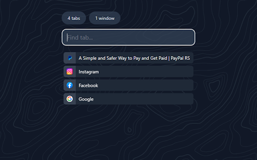 Tab Seeker from Chrome web store to be run with OffiDocs Chromium online Tab Seeker from Chrome web store to be run with OffiDocs Chromium online