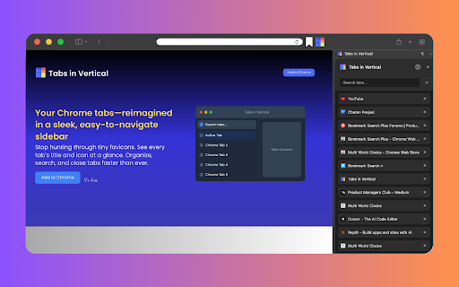 Tabs in Vertical from Chrome web store to be run with OffiDocs Chromium online Tabs in Vertical from Chrome web store to be run with OffiDocs Chromium online