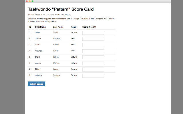 Taekwondo Score Sample from Chrome web store to be run with OffiDocs Chromium online Taekwondo Score Sample from Chrome web store to be run with OffiDocs Chromium online