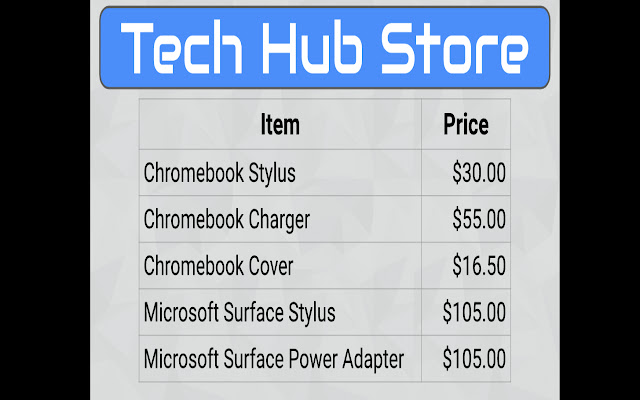 Tech Hub Store from Chrome web store to be run with OffiDocs Chromium online Tech Hub Store from Chrome web store to be run with OffiDocs Chromium online