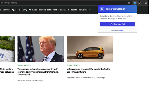 Text Data Scraper from Chrome web store to be run with OffiDocs Chromium online Text Data Scraper from Chrome web store to be run with OffiDocs Chromium online