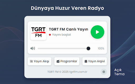 TGRT FM from Chrome web store to be run with OffiDocs Chromium online TGRT FM from Chrome web store to be run with OffiDocs Chromium online