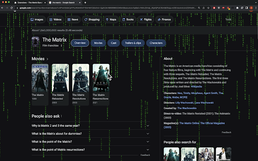 The Matrix Dynamic Background from Chrome web store to be run with OffiDocs Chromium online The Matrix Dynamic Background from Chrome web store to be run with OffiDocs Chromium online