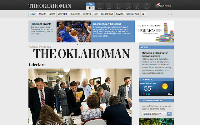 The Oklahoman from Chrome web store to be run with OffiDocs Chromium online The Oklahoman from Chrome web store to be run with OffiDocs Chromium online