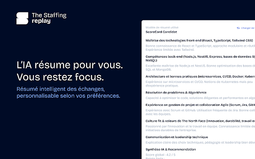 The Staffing Replay from Chrome web store to be run with OffiDocs Chromium online The Staffing Replay from Chrome web store to be run with OffiDocs Chromium online