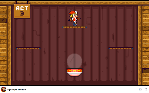 Tightrope Theatre Game Perform daring acts as a circus acrobat! from Chrome web store to be run with OffiDocs Chromium online Tightrope Theatre Game Perform daring acts as a circus acrobat! from Chrome web store to be run with OffiDocs Chromium online