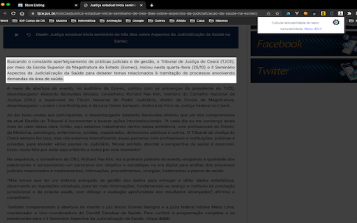 TJCE Leiturabilidade from Chrome web store to be run with OffiDocs Chromium online TJCE Leiturabilidade from Chrome web store to be run with OffiDocs Chromium online