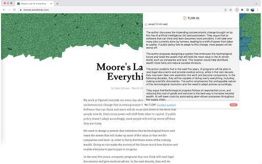 TLDR.AI from Chrome web store to be run with OffiDocs Chromium online TLDR.AI from Chrome web store to be run with OffiDocs Chromium online