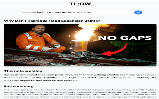 TL;DW from Chrome web store to be run with OffiDocs Chromium online TL;DW from Chrome web store to be run with OffiDocs Chromium online