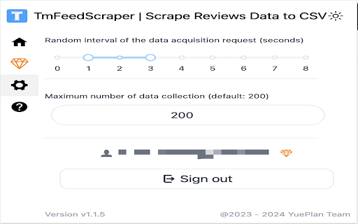 TmFeedScraper | Scrape Reviews Data to CSV from Chrome web store to be run with OffiDocs Chromium online TmFeedScraper | Scrape Reviews Data to CSV from Chrome web store to be run with OffiDocs Chromium online