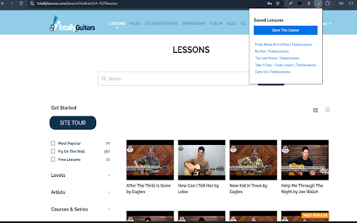 TotallyGuitars Lessons Saver from Chrome web store to be run with OffiDocs Chromium online TotallyGuitars Lessons Saver from Chrome web store to be run with OffiDocs Chromium online