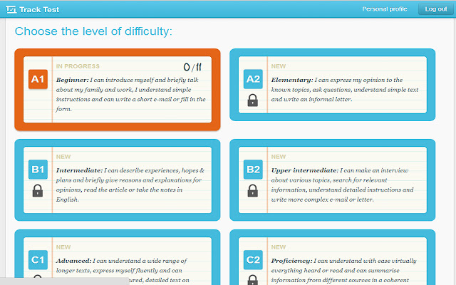 TrackTest English Online CEFR Test from Chrome web store to be run with OffiDocs Chromium online TrackTest English Online CEFR Test from Chrome web store to be run with OffiDocs Chromium online