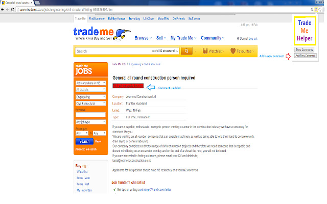 TradeMe Helper from Chrome web store to be run with OffiDocs Chromium online TradeMe Helper from Chrome web store to be run with OffiDocs Chromium online