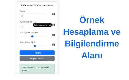 Trafik Kazası Tazminat Hesaplama from Chrome web store to be run with OffiDocs Chromium online Trafik Kazası Tazminat Hesaplama from Chrome web store to be run with OffiDocs Chromium online