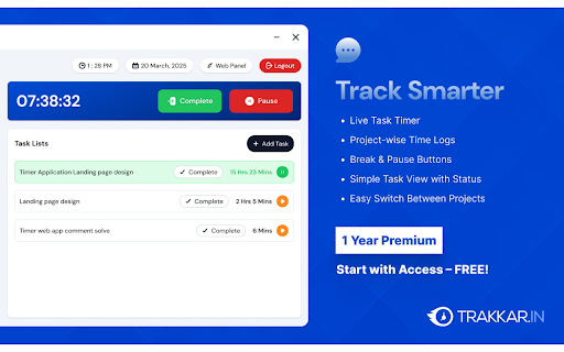 Trakkar.in from Chrome web store to be run with OffiDocs Chromium online Trakkar.in from Chrome web store to be run with OffiDocs Chromium online