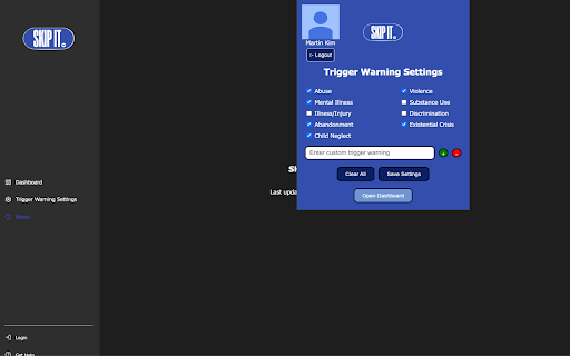 Trigger Warning Extension from Chrome web store to be run with OffiDocs Chromium online Trigger Warning Extension from Chrome web store to be run with OffiDocs Chromium online